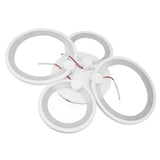 Modern LED Ceiling Light 4 Rings 3 Color Dimmable Acrylic Ceiling Light Fixtures 38W Modern Chandelier for Living Room Bedroom Kitchen 4 Rings White 3 Color Dimming