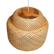 Farmhouse Pendant Light E27 Chinese Wood Woven Lantern Hanging Ceiling Light Fixture for Home Hotel Tea Room 85 to 265V