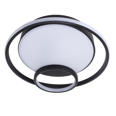 Modern LED Ceiling Light Dimmable Contemporary Black Flush Mount Ceiling Light Fixture for Bedroom Kitchen Study Room 100‑265V 40cm/15.7in, 40W In Australia - Darrahopens