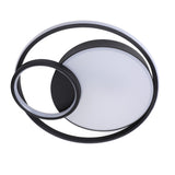 Modern LED Ceiling Light Dimmable Contemporary Black Flush Mount Ceiling Light Fixture for Bedroom Kitchen Study Room 100‑265V 40cm/15.7in, 40W