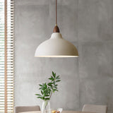 Modern Pendant Light Fixture Iron Japanese Style Hanging Ceiling Lamp for Kitchen Island Dining Room Bar Office White 35x19cm/13.8x7.5in