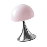 Mushroom Shape Table Lamp Glass Iron Warm Light USB Modern Bedside Nightstand Lamp for Bedroom Living Room Pink