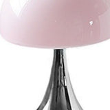 Mushroom Shape Table Lamp Glass Iron Warm Light USB Modern Bedside Nightstand Lamp for Bedroom Living Room Pink