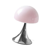Mushroom Shape Table Lamp Glass Iron Warm Light USB Modern Bedside Nightstand Lamp for Bedroom Living Room Pink