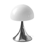 Mushroom Shape Table Lamp Glass Iron Warm Light USB Modern Bedside Nightstand Lamp for Bedroom Living Room White