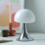 Mushroom Shape Table Lamp Glass Iron Warm Light USB Modern Bedside Nightstand Lamp for Bedroom Living Room White