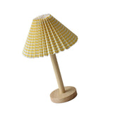 LED Bedside Lamp Minimalist Night Light USB Powered Decorative Desk Lamp for Bedroom Study Room Yellow Check