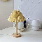 LED Bedside Lamp Minimalist Night Light USB Powered Decorative Desk Lamp for Bedroom Study Room Yellow Check
