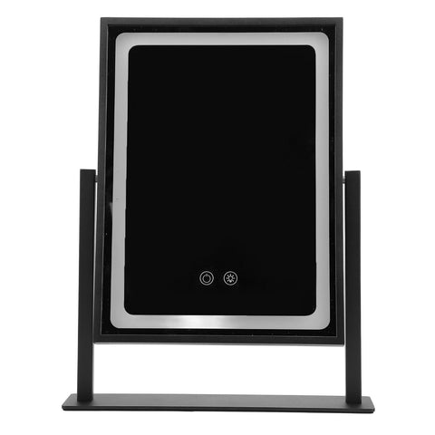 Vanity Mirror Touch Control 3 Color Modes Dimmable 360 Degree Rotation Makeup Mirror with LED Light Frosted Black In Australia - Darrahopens