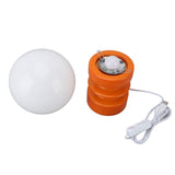 Retro Table Lamp Decorative Glass Lampshade Wooden Base USB Small Nightstand Light for Bedroom Bedside Orange