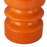 Retro Table Lamp Decorative Glass Lampshade Wooden Base USB Small Nightstand Light for Bedroom Bedside Orange