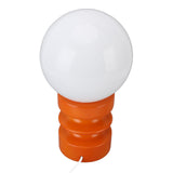 Retro Table Lamp Decorative Glass Lampshade Wooden Base USB Small Nightstand Light for Bedroom Bedside Orange