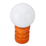 Retro Table Lamp Decorative Glass Lampshade Wooden Base USB Small Nightstand Light for Bedroom Bedside Orange
