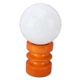 Retro Table Lamp Decorative Glass Lampshade Wooden Base USB Small Nightstand Light for Bedroom Bedside Orange