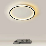 Round Ceiling Light Thin Flat Modern Flush Mount Lighting Fixture for Bedroom 100‑265V Warm Light Style 30cm Black