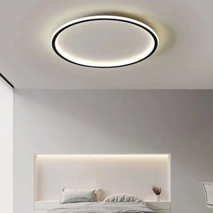 Round Ceiling Light Thin Flat Modern Flush Mount Lighting Fixture for Bedroom 100‑265V Warm Light Style 30cm Black