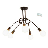 Modern Chandelier Ceiling Light Fixture Industrial Wrought Iron Study Bedroom Living Room Lamp Black 110V 3 Light Colors