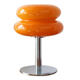 Glass Macaron Table Lamp Kids Bedside Lamp USB Three Color Dimmable Table Lamps for Bedroom Orange