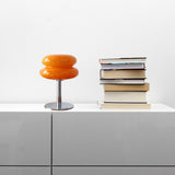 Glass Macaron Table Lamp Kids Bedside Lamp USB Three Color Dimmable Table Lamps for Bedroom Orange