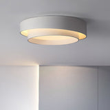 Round Flush Mount Light Doubel Ring Style Warm Lighting Ceiling Hallway Ceiling Light Fixture Eye Friendly Indoor Lamp White