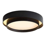 Round Flush Mount Light Doubel Ring Style Warm Lighting Ceiling Hallway Ceiling Light Fixture Eye Friendly Indoor Lamp Black