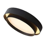 Round Flush Mount Light Doubel Ring Style Warm Lighting Ceiling Hallway Ceiling Light Fixture Eye Friendly Indoor Lamp Black