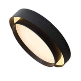 Round Flush Mount Light Doubel Ring Style Warm Lighting Ceiling Hallway Ceiling Light Fixture Eye Friendly Indoor Lamp Black