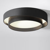Round Flush Mount Light Doubel Ring Style Warm Lighting Ceiling Hallway Ceiling Light Fixture Eye Friendly Indoor Lamp Black
