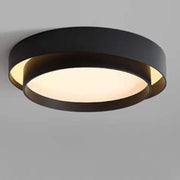 Round Flush Mount Light Doubel Ring Style Warm Lighting Ceiling Hallway Ceiling Light Fixture Eye Friendly Indoor Lamp Black