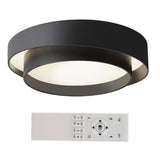 Bedroom Ceiling Light 45W Stepless Dimming Round Flush Mount LED Ceiling Light with Remote Control for Study Room Hallway Living Room Black 30 X 14cm / 11.8 X 5.5in