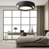 Bedroom Ceiling Light 45W Stepless Dimming Round Flush Mount LED Ceiling Light with Remote Control for Study Room Hallway Living Room Black 40 X 14cm / 15.7 X 5.5in