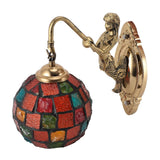 Turkish Wall Sconce Glass Iron 60W E27 E26 Hardwired Decorative Mosaic Wall Lamp for Living Room Bedroom
