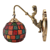 Turkish Wall Sconce Glass Iron 60W E27 E26 Hardwired Decorative Mosaic Wall Lamp for Living Room Bedroom