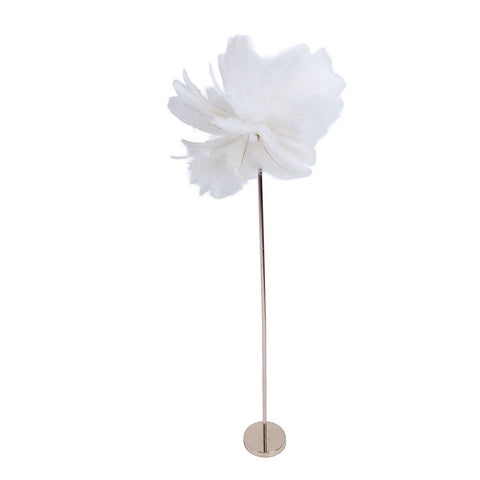 Ostrich Plume Floor Lamp Iron Art 61 Inch LED USB Stepless Dimmable Modern Decorative Standing Lamp for Bedside Living Room White In Australia - Darrahopens