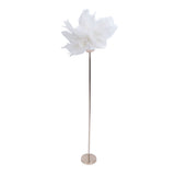 Ostrich Plume Floor Lamp Iron Art 61 Inch LED USB Stepless Dimmable Modern Decorative Standing Lamp for Bedside Living Room White