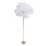 Ostrich Plume Floor Lamp Iron Art 61 Inch LED USB Stepless Dimmable Modern Decorative Standing Lamp for Bedside Living Room White