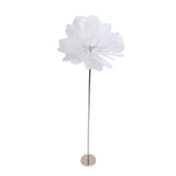 Ostrich Plume Floor Lamp Iron Art 61 Inch LED USB Stepless Dimmable Modern Decorative Standing Lamp for Bedside Living Room White