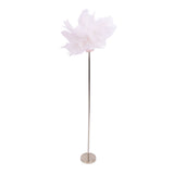 Ostrich Plume Floor Lamp Iron Art 61 Inch LED USB Stepless Dimmable Modern Decorative Standing Lamp for Bedside Living Room Pink