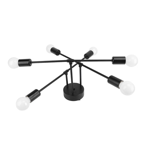 LED Flush Mount Ceiling Light Fixture Iron Art Modern 6 Light E26 Bulbs Chandelier for Bedroom Kitchen Office