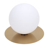 Modern Globe Sconce Indoor Wall Light Sconce for Living Room Bedroom Hallway G9 Bulb Compatible Milky White Glass Lampshade Gold Brushed Without Bulb