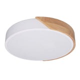 LED Flush Mount Ceiling Light 2000LM 3000K 4000K 6000K Dimmable Round Wood LED Ceiling Light with Remote 110-265V
