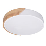 LED Flush Mount Ceiling Light 2000LM 3000K 4000K 6000K Dimmable Round Wood LED Ceiling Light with Remote 110-265V