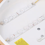 LED Flush Mount Ceiling Light 2000LM 3000K 4000K 6000K Dimmable Round Wood LED Ceiling Light with Remote 110-265V