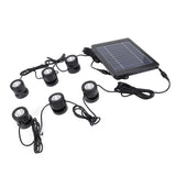 Solar Pond Spotlights 6 in 1 LED Solar Underwater Lights IP68 Water Resistant Submarine Landscape Spotlight for Fish Aquarium Tank Garden Warm White