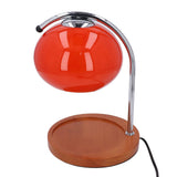 Candle Warmer Lamp with Timer Retro Solid Wood Glass Safe Warm Light Dimmable Electric Candle Lamp Warmer for Desktop Home Decoration Orange