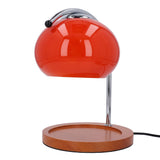 Candle Warmer Lamp with Timer Retro Solid Wood Glass Safe Warm Light Dimmable Electric Candle Lamp Warmer for Desktop Home Decoration Orange