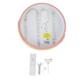 LED Ceiling Light Modern Round Dimming Indoor Flush Mount Lamp with Remote Controller for Bedroom Living Room Hallway