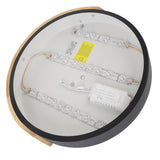LED Ceiling Light Iron Wood PC Stepless Dimmable Round Flush Mount Modern Ceiling Light Fixture with Remote Control for Bedroom Hallway In Australia - Darrahopens