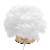 Plume Bedside Table Lamp E27 Decorative Modern Plume Night Light Nightstand Lamp for Living Room Bedroom Wedding Decor White