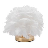 Plume Bedside Table Lamp E27 Decorative Modern Plume Night Light Nightstand Lamp for Living Room Bedroom Wedding Decor White